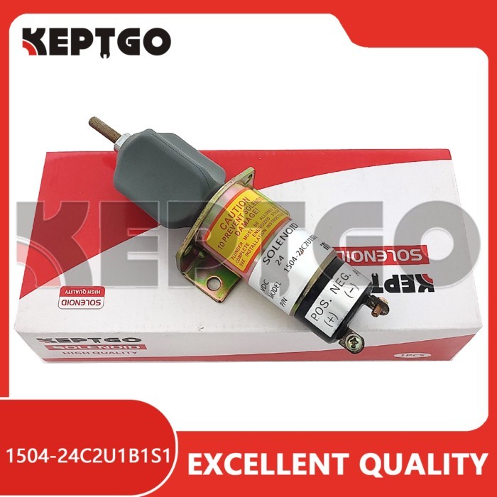 1504-24C2U1B1S1 New Stop Solenoid For Kubota 1504-24C2U1B1S1 24V 1500-2057 with 2 Terminals