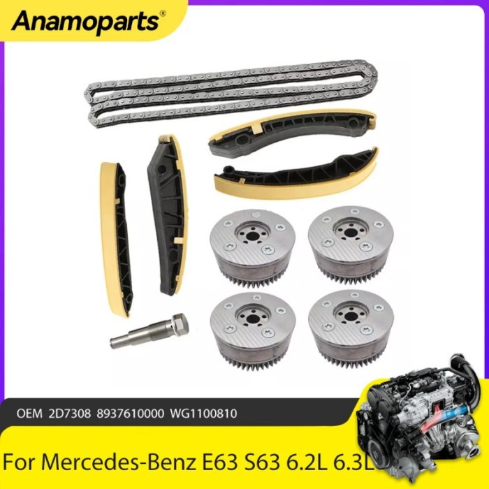 Engine Parts Timing Chain Kit VVT Gear Fit 6.3 M156 Gas For Mercedes-Benz C-Class C63 E63 S63 GLA45
