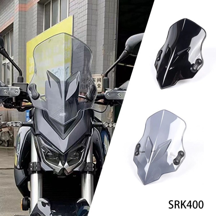New Fit SRK400 Motorcycle Windshield WindScreen Screen New For QJ Motor 400SRK SRK 400 Retro Windsh
