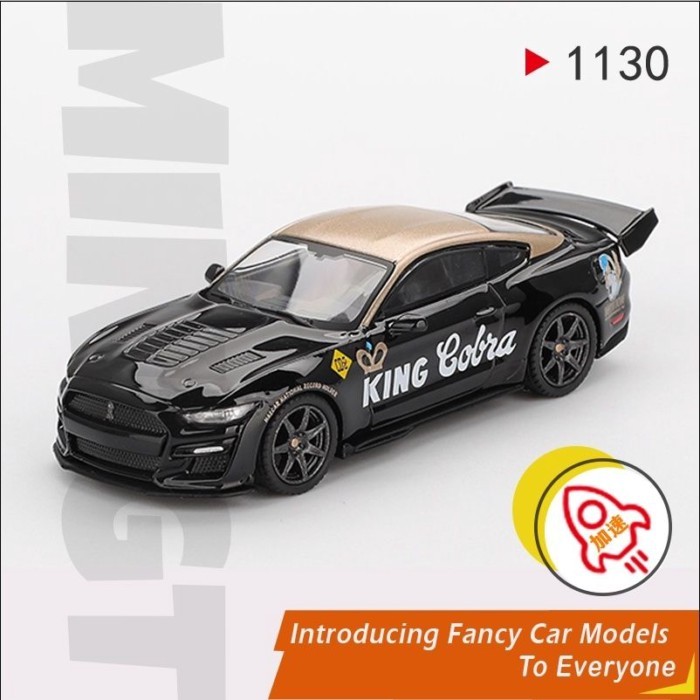 พร้อมสต็อก MINIGT 1: 64 Ford Mustang Shelby GT500 Dragon Snake Concept Black Gold Alloy Car Model 11