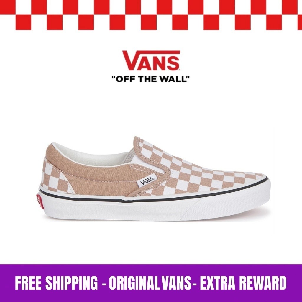รองเท้าสลิปออน Vans Classic ลายตาราง Color Theory สีเทาอุ่น สำหรับผู้หญิง
