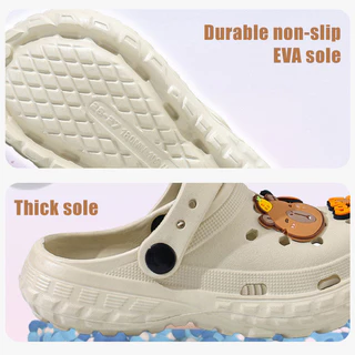 [BANGKOK SHIPPING] รองเท้าแตะกันลื่น EVA ลายพิมพ์แคปิบาราน่ารัก คุณภาพสูง DIY Crocs สำหรับเด็ก3-8 ปี