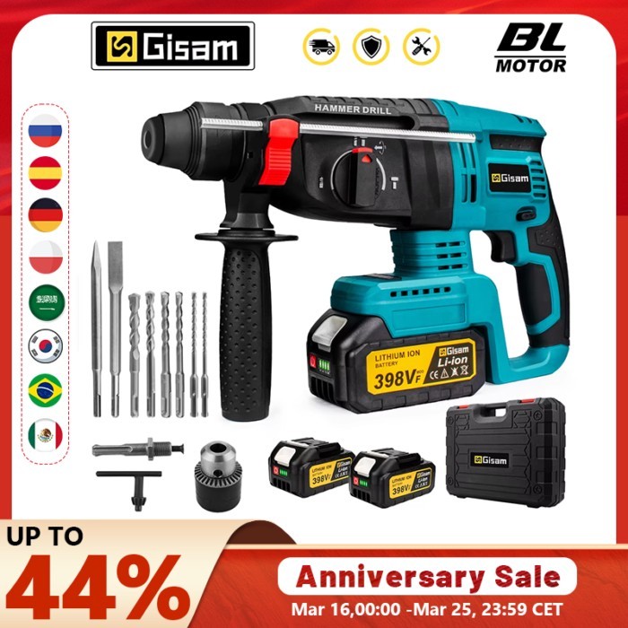 26mm Brushless Electric Hammer Drill Multifunctional Rotary Hammer Cordless Impact Hammer Power Too