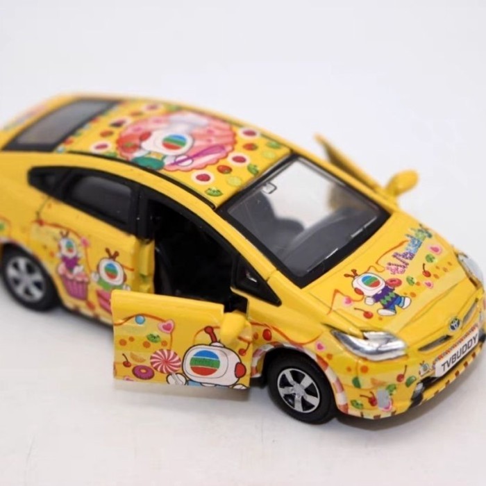 T Tiny Micro Shadow 1/64 Toyota Prius Prius TVB Buddy ภาพวาดเครื่องประดับแกะ Out of Print Model