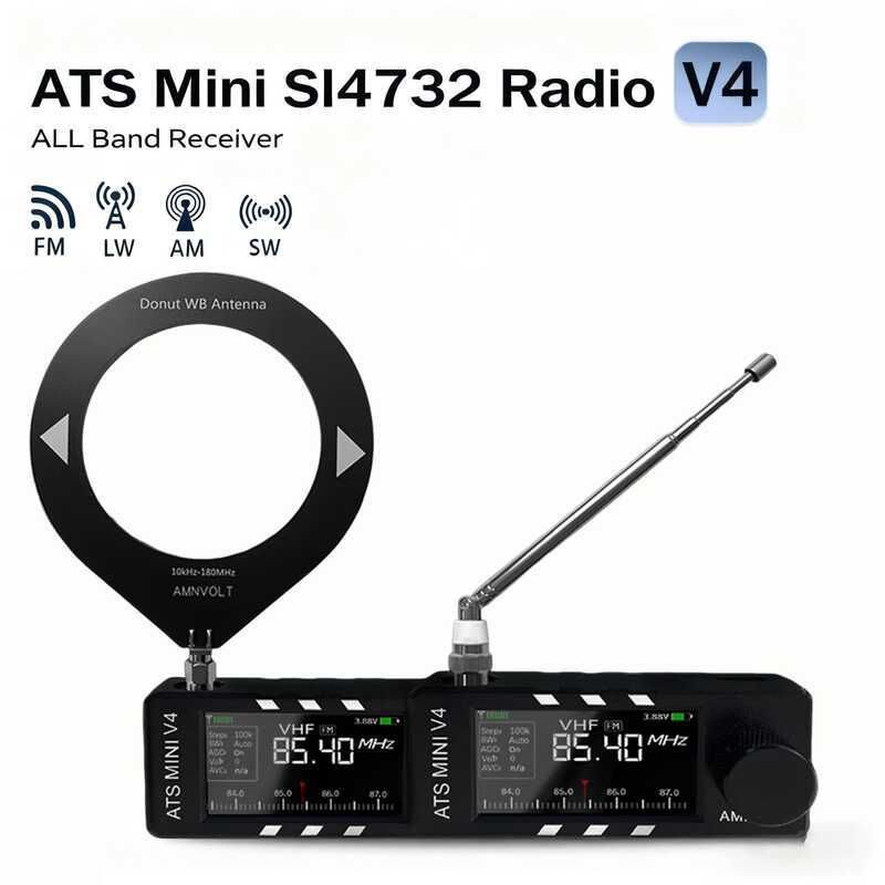 ▥ วิทยุ AMNVOLT V4 ATS MINI Si4732 วิทยุแบบ Full Band DSP รองรับ FM AM SSB LSB USB พร้อมเครื่อง