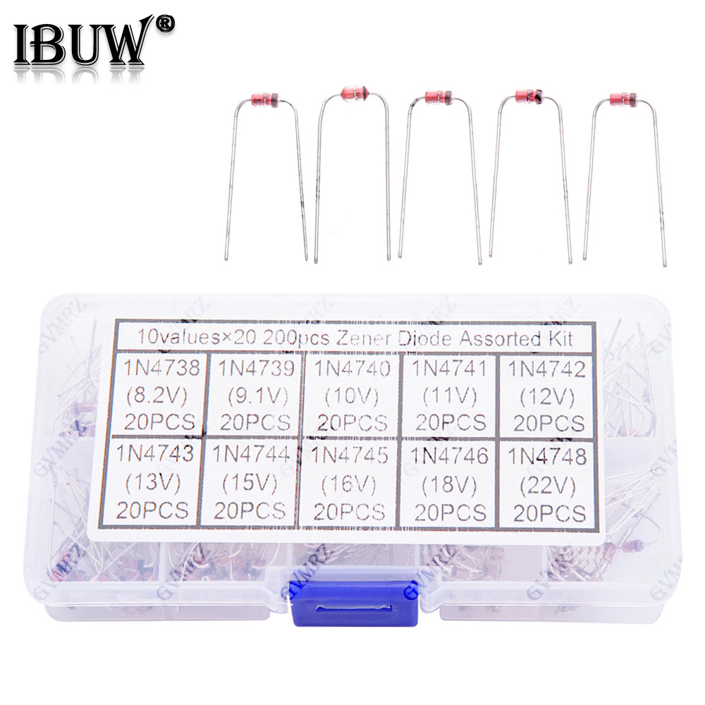 10 ค่า * 20PCS 8.2V ~ 22V Zener Diode Assortment diy ชุดอิเล็กทรอนิกส์แพ็ค 8.2V 9.1V 10V 11V 12V 13V
