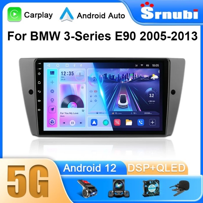 Android 12 2 Din Car Radio Multimedia Player Stereo for BMW 3-Series E90 E91 E92 E93 2005-2013 Navi