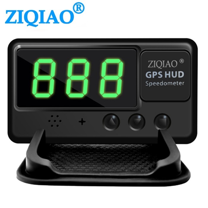 ZIQIAO Car Digital Speedometer Head Up Display HUD GPS Speed Alarm Device C60