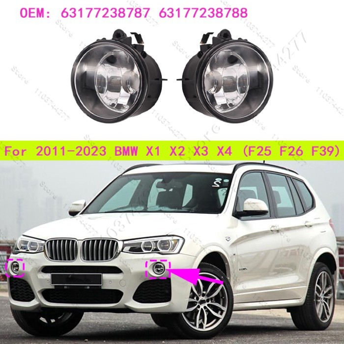 For 2011-2023 BMW X1 X2 X3 X4 28i 28iX 28dX 35iX (F25 F26 F39 F48) Front Fog Lights Lamp (Without B