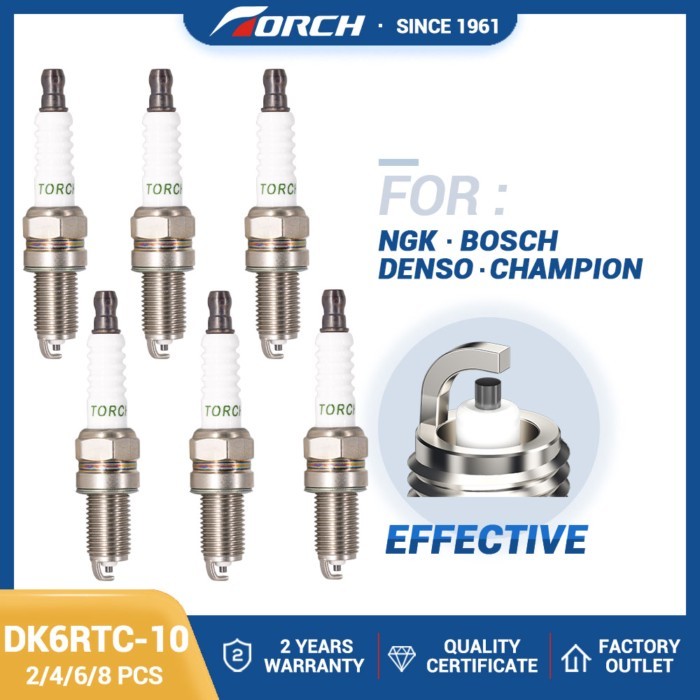 2-8PCS Spark Plugs Torch DK6RTC-10 Replace for 1678 KR6A-10 Candles Ignition System Automobile Moto