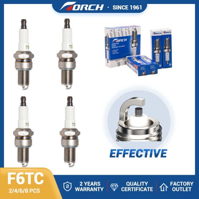 2-8PCS Normal Spark Plugs Solid Terminal TORCH F6TC Replace for Candle BP6ES 21010-3707010 А17ДВ-10