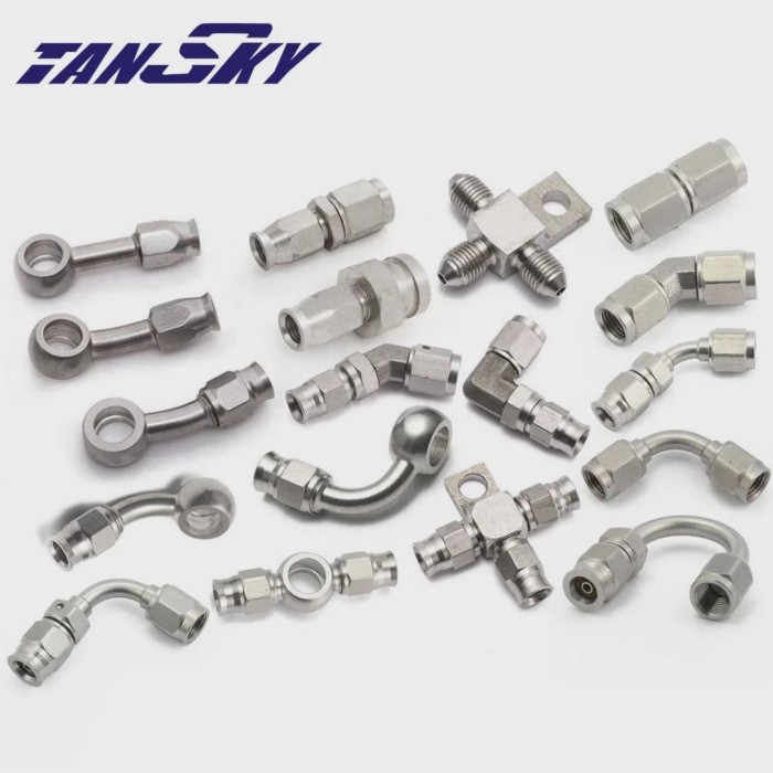 TANSKY 1PC Fittings Adaptor PTFE Swivel Hose End Straight / 45 / 90 /180 Degree Fuel Adapter AN -3