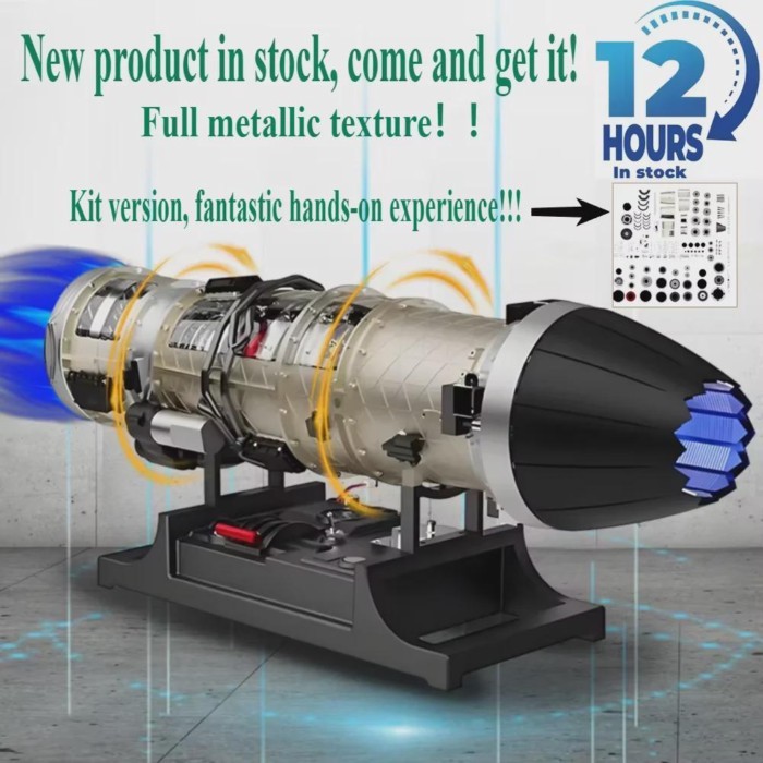 F35 Turbofan Engine Model Metal Turbojet Small Bypass Ratio Fighter Engine Assembly Model Laborator
