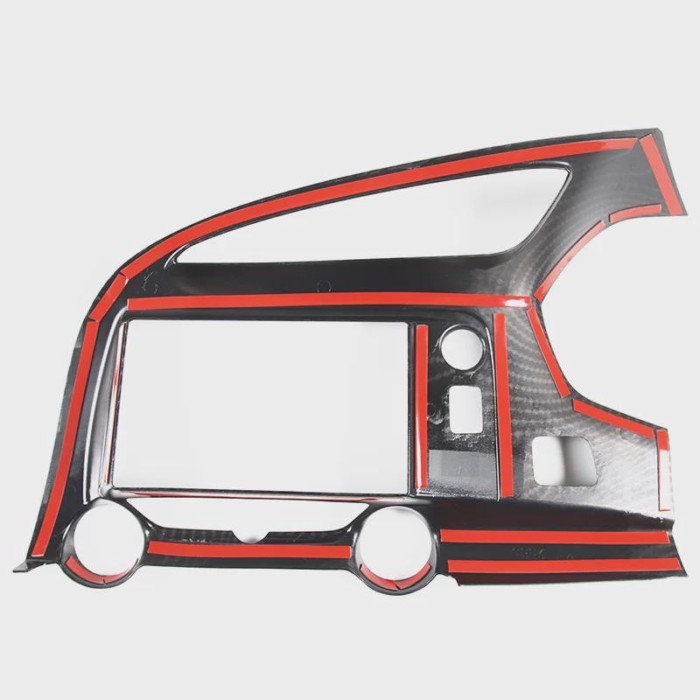ABS Carbon Fiber/Red For Chevrolet Corvette C7 2014-2019 Car Central Control Air Vent Frame Decorat