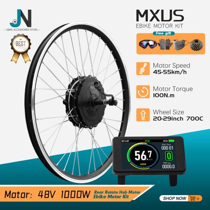 MXUS Brand Electric Bicycle Conversion Kit High Speed Brushless Gear Rear Rotate Motor for Ebike 20