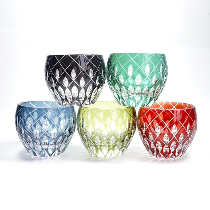 Japanese Sake Glass 50ml Edo Kiriko White Wine Hand Carved Glass