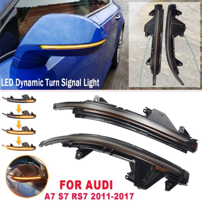 2pcs LED Water Following Dynamic Turn Signal Blinker Light For Audi A7 S7 RS7 4G8 2010 2011 2012 20