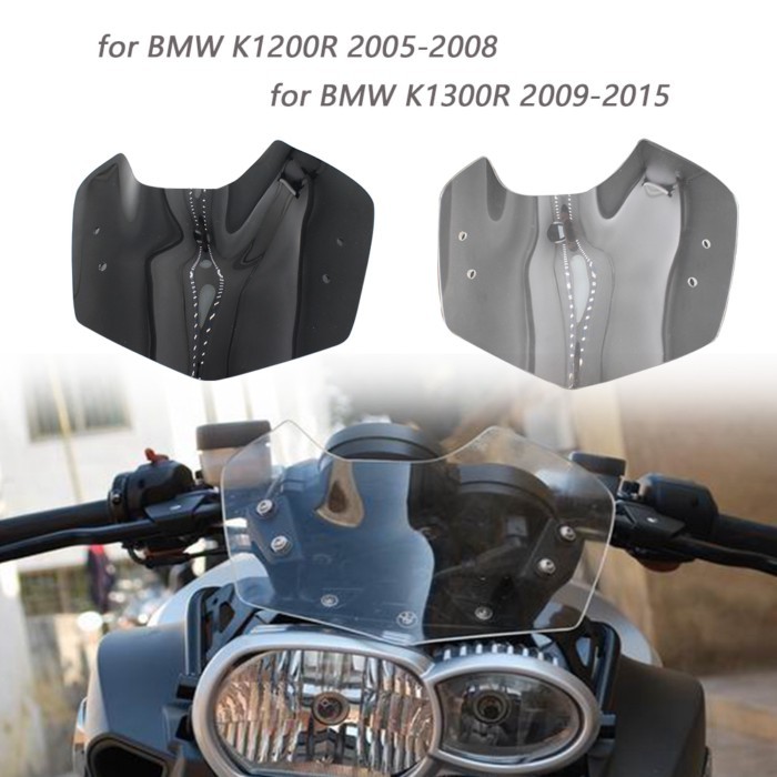 For BMW K1200 K1300 R 2 K1200R 05-08 K1300R 09-15 Windshield WindScreen Front Glass Cover Deflector