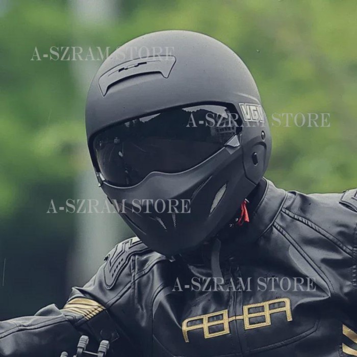 Motorcycle Helmet Retro Style Full Face Helmet Warrior Cruise Combination Locomotive 3C Capacete