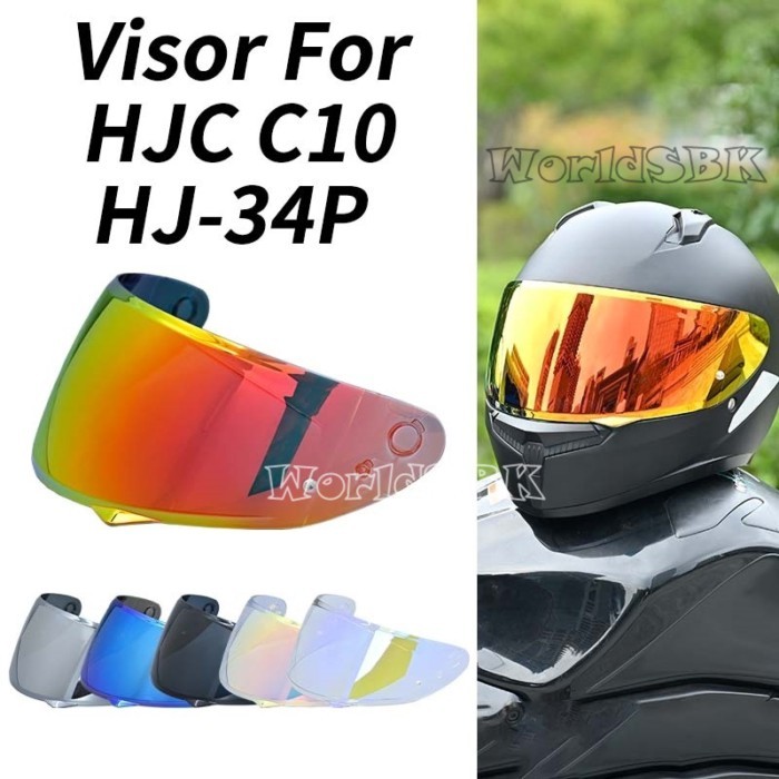 HJ 34P Motorcycle Helmet Visor Lens for HJC C10 Replace Anti-UV Anti-Scratch Dustproof Wind Shield