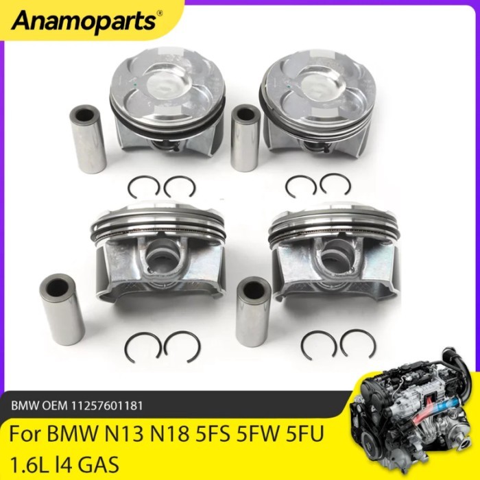 Engine Parts 4x Pistons Rings Set Fit 1.6 L T N13 N18 For 09-16 BMW 116i 118i Mini Cooper S R58 R56