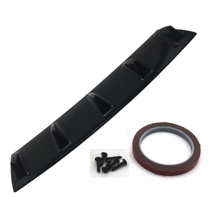 Universal Car Rear Bumper Lip Diffuser 5 Fin Shark Fin Style Car Black Bumper W8CE