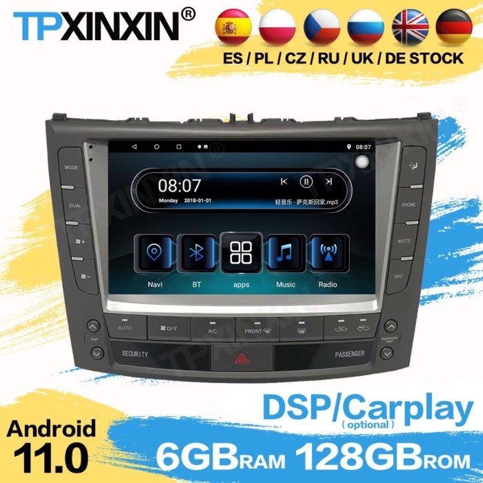 Car Radio Stereo Receiver Android 11 For Lexus IS250 300C 2005 2006 2007 2008 2009 2010 2011 2012 2