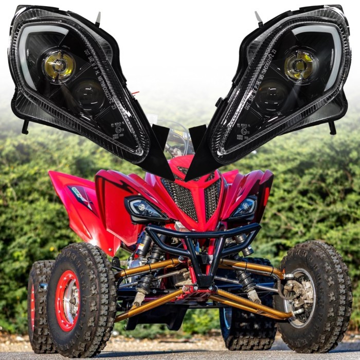 E24 ATV LED Headlight for Yamaha Raptor 700R 700 250 350 YFZ450 YFZ450R YFZ450X YFZ450V Wolverine 3