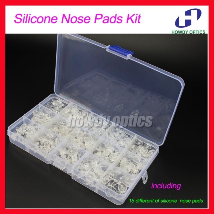 Glasses Nose Pads Case Eyeglass Nose Pads Kit Including 15 Kinds Of Silicone Nose Pads