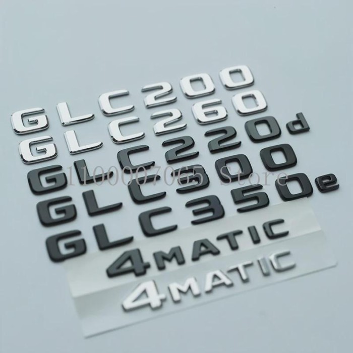 2017 Flat Letters GLC260 GLC300 GLC350 GLC220d GLC350e 4Matic Emblem for Mercedes Benz GLC X253 Car
