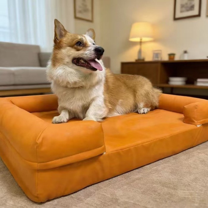 Large Waterproof Dog Bed Sofa Luxury Washable Removable Dog Beds Puppy Elderly Dogs Bed Care Paraly