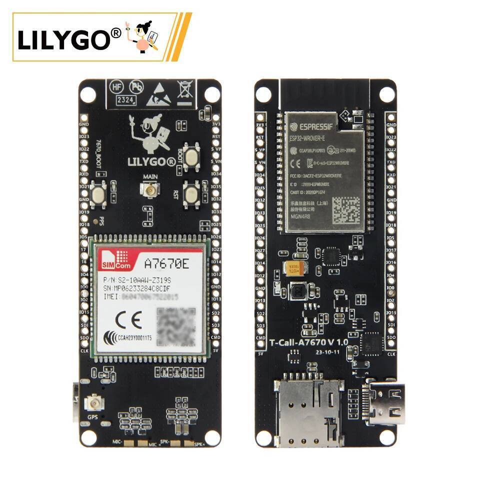 ลิลลี่โก® T-Call A7670 4G 2G ESP32 บอร์ดพัฒนา A7670E LTE GSM Cellular เครือข่าย ESP32-WROVER-E WiFi 
