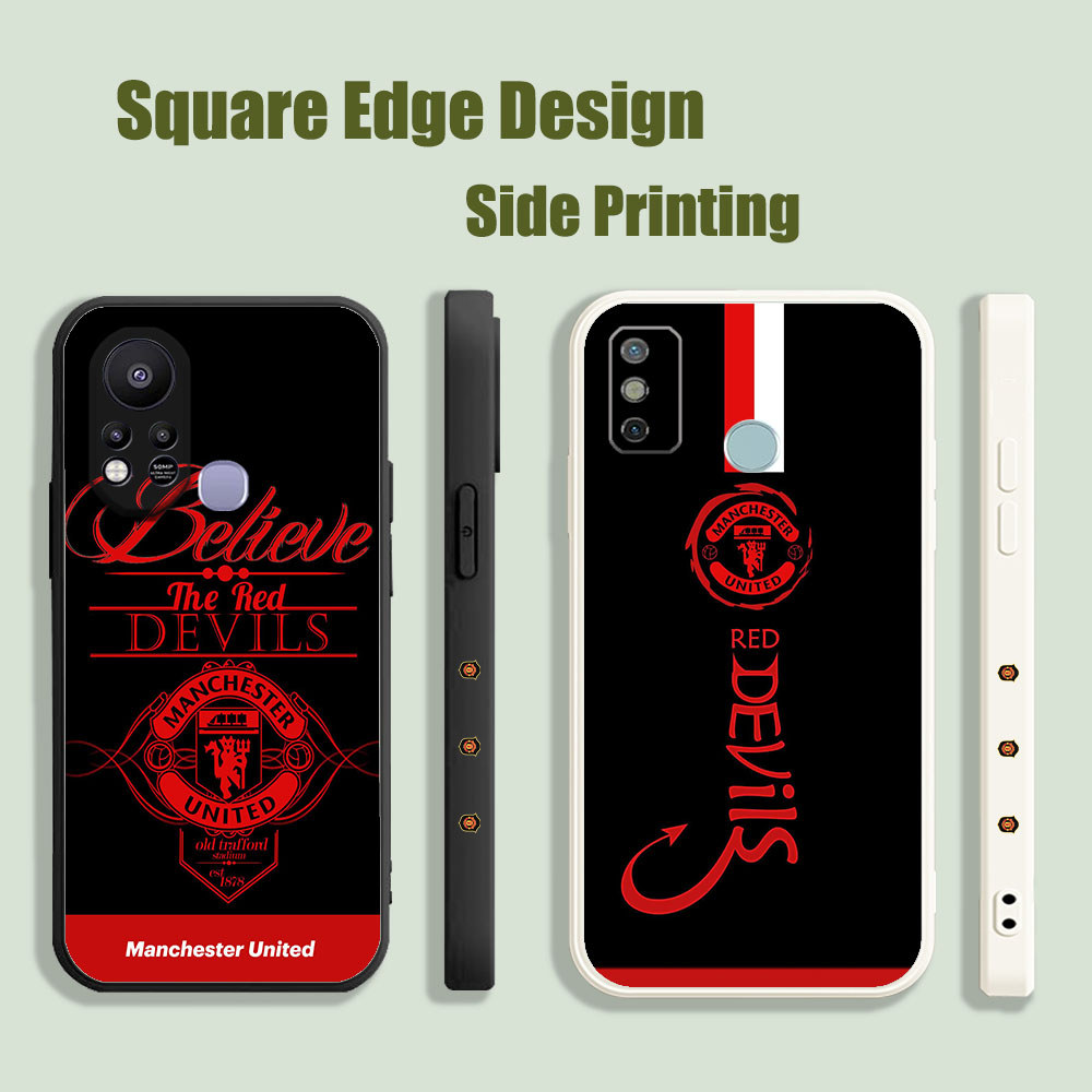 ปลอกสําหรับRealme C30s C30 9i 4G Manchester United Football Clubโลโก้KZG07 เคสโทรศัพท์สแควร์ขอบ