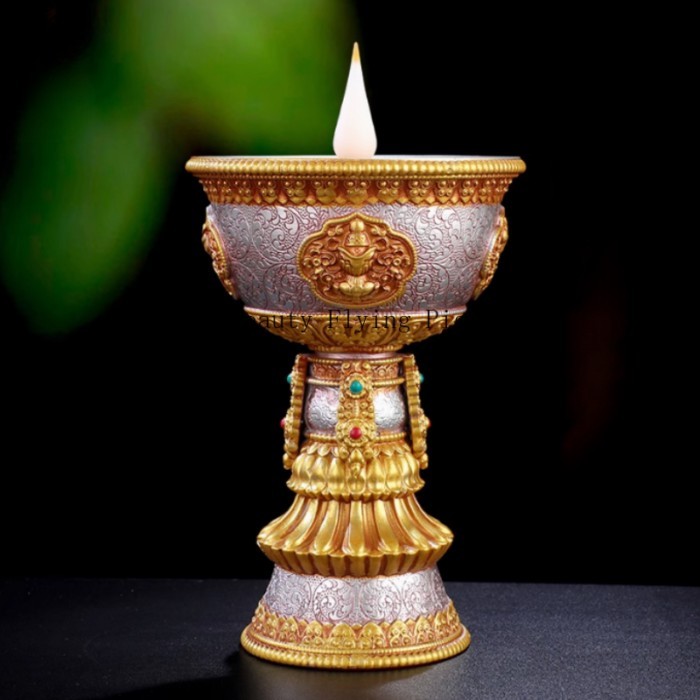 1pc Resin Candle Holder Bai'an Simulated Candle Holder Sacrificial Candle Holder Ancestral Hall Sup