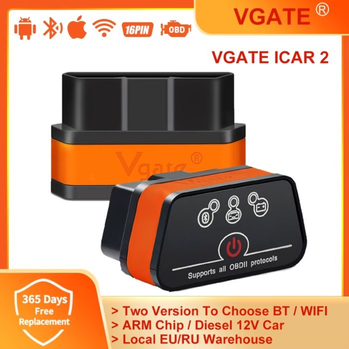 Vgate Icar2 Bluetooth-compatible/Wifi OBD2 Diagnostic Tool ELM327 OBD2 Scanner Mini ELM 327 WiFi fo