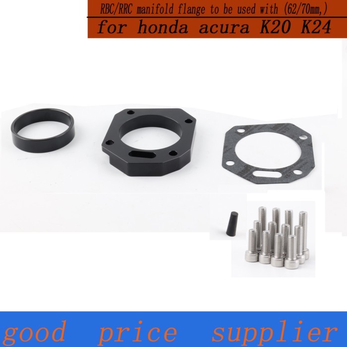 new Dual Throttle Body Kit Adapter For RBC RRC K20 K24 K20Z1 K20A1 K20A2 K24A K20A3 Engine Aluminum