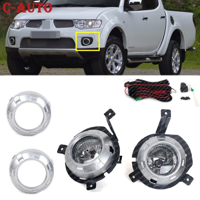 Car Fog Light Fog Lamp with Switch Harness Covers Fog Lamp Kit Car Light For Mitsubishi Triton / L2