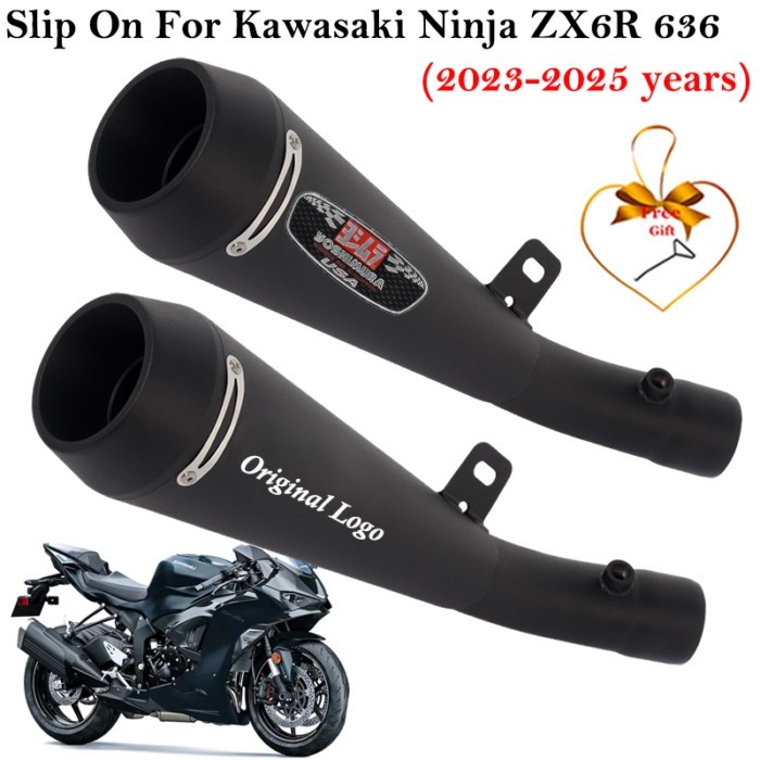 Slip On For Kawasaki Ninja ZX6R 636 ZX-6R M4 2023 2024 2025 Motorcycle Exhaust Systems Modify Middl
