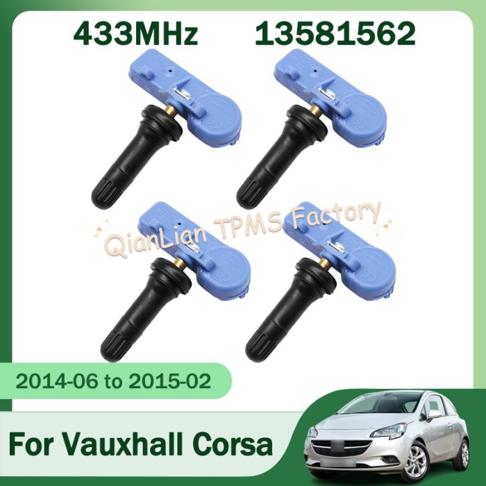 1/4pcs 13581562 433MHz Tyre Pressure Sensor TPMS Tire Pressure Monitor System For Vauxhall Corsa Va