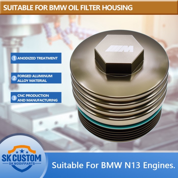 SK CUSTOM For BMW N13 Engine Special Car Modification Part 1 3 Series F20 F30 F35 Oil Filter Cover