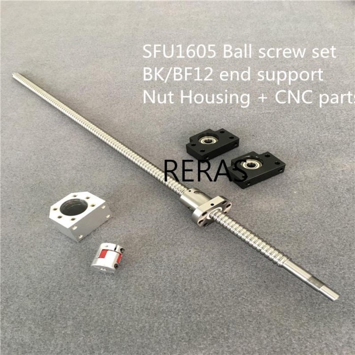SFU1605 650 700 800 900 1000mm Ball screw set  with end machined + 1605 ballnut + BK/BF12 end suppo