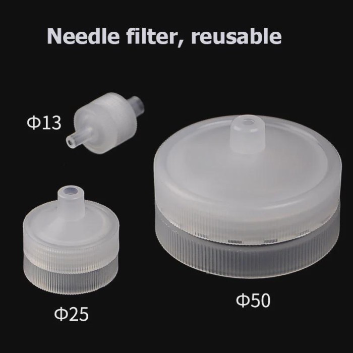 Replaceable membrane syringe filter head 13/25/50mm removable needle filter head reusable PP filter