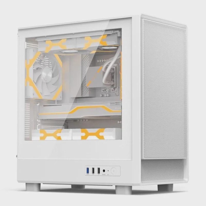 Computer case, desktop computer host, DIY glass side transparent MATX white water-cooled case