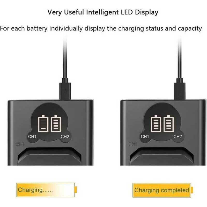 ❃ SKOWER Dual Battery Charger สําหรับ Sony Nikon  Fujifilm กล้อง Canon Lp-E6/E8/E12/E1