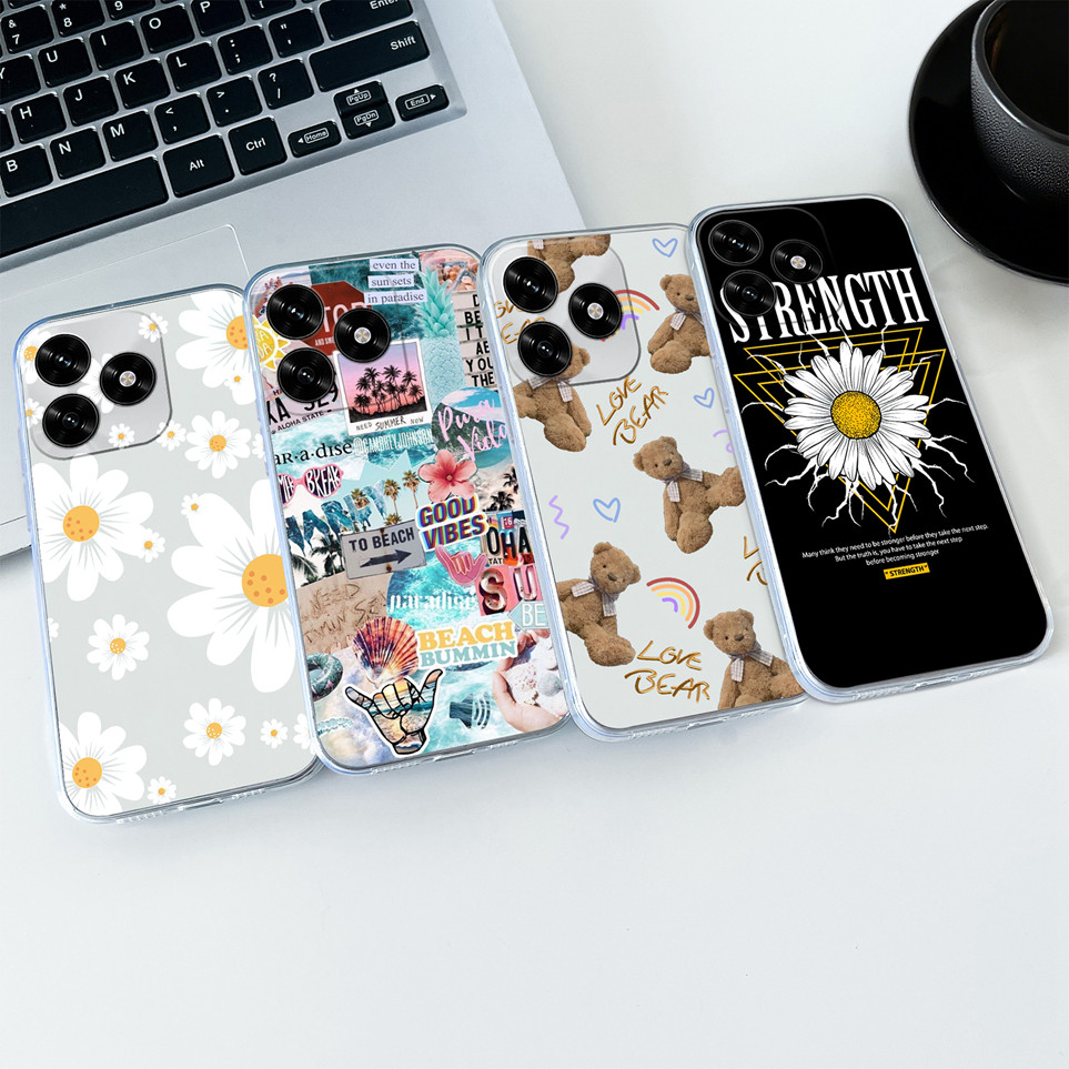 สําหรับ Huawei Honor X5c X5c Plus กรณียอดนิยม Daisy Bear ป้องกัน TPU Soft Clear Shell สําหรับ HonorX5cPlus เคสโทรศัพท์สําหรับ X5 C ปลอกปกหลัง Capa กระเป๋าโทรศัพท์