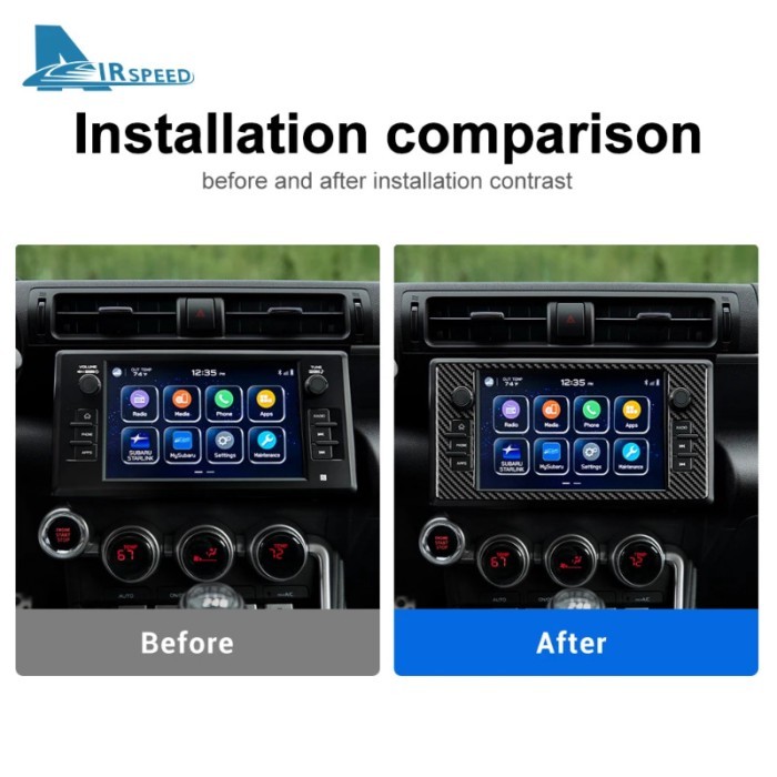 Real Soft Carbon Fiber Sticker For Subaru BRZ Toyota GR86 2021 2022 2023 2024 Navigation Panel Cove