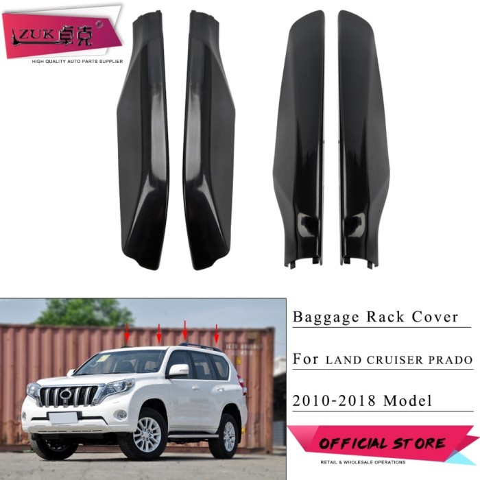 ZUK 4PCS Roof Rack Cover Luggage Baggage Bar Rail End Protection Lid For TOYOTA LAND CRUISER PRADO