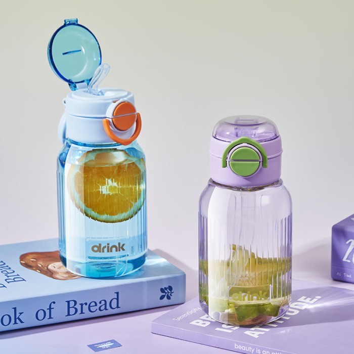 ร้อน! Fuxing นักเรียนถ้วยน้ําพลาสติกสําหรับผู้ชายและผู้หญิงพร้อมฟางกาต้มน้ําฟิตเนสโยคะกีฬาขวดน้ํารถถ