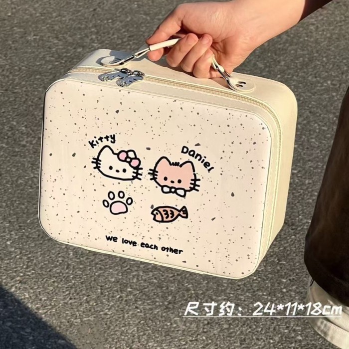 ร้อน! กระเป๋าเครื่องสําอางน่ารักสําหรับผู้หญิง Niche Carry-on กระเป๋าเดินทางขนาดใหญ่ความจุเครื่องสํา