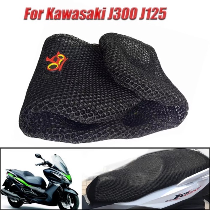 Motorcycle 3D Breathable Sunscreen Mesh Protecting Cushion For Kawasaki J300 J125 Nylon Fabric Sadd